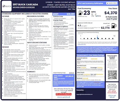 Buick Window Sticker